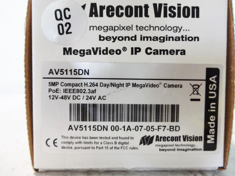 Arecont Vision 5MP Compact H.264 Day/Night IP Mega Video Camera AV5115DN